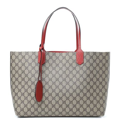 gucci reversible tote red|gucci gg supreme reversible tote.